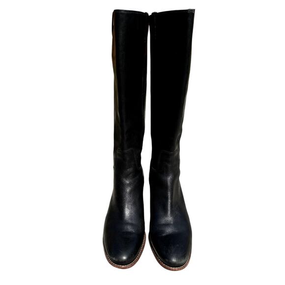Kenneth Cole Reaction Black Leather Knee High Boots | Size 9.5 | Classic Riding - Picture 1 of 6